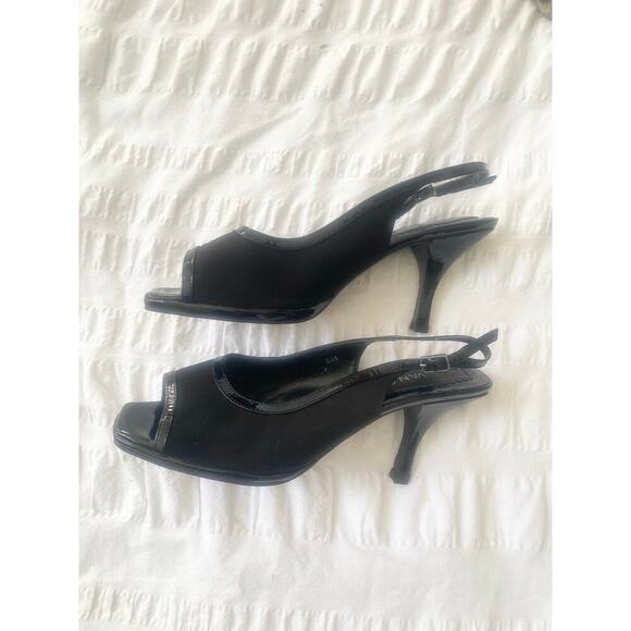 Vaneli Black Peep Toe Slingback 3” Heels New‎ Size 8 - Picture 2 of 8
